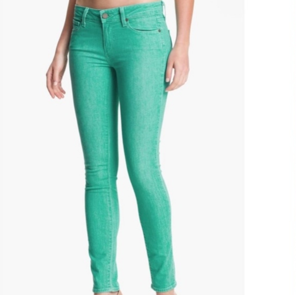PAIGE Mint Green Skinny Jeans